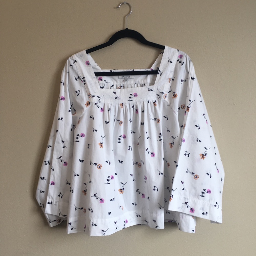 Madewell Square Neck Top in Sweet Blossoms - Picture 4 of 8